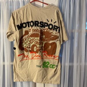 Travis Scott Cactus Jack Motor Sport Cotton T-Shirt in Beige Men’s Size Medium